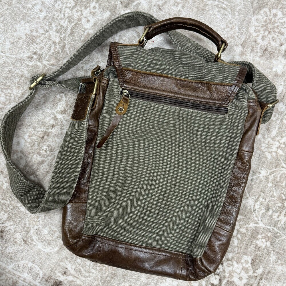 Carraig Donn Ireland Leather /Canvas Front Flap Messenger Shoulder Crossbody Bag - Picture 10 of 15
